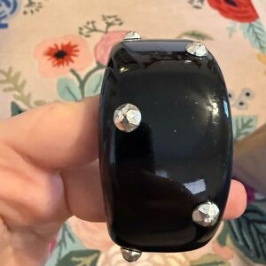 Black Bracelet with Silver Accents